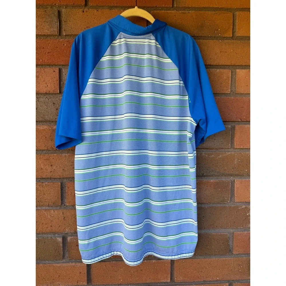 Oakley Polo Shirt Short Sleeve Striped Golf Performance | Mens Size XL